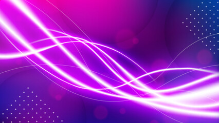 Light Trail Background, Elegant Violet Line Crossing. Widescreen Vector Illustration