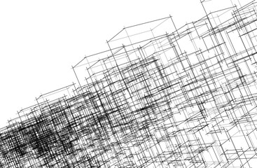 Architectural drawing vector illustration