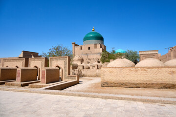 beautiful builging in the ancient city of khiva, uzbekistan