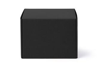 A black cardboard box isolated on a white