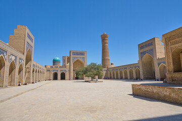 Fototapeta na wymiar the courtyard inside the kalon mosque in bukhara, uzbekistan