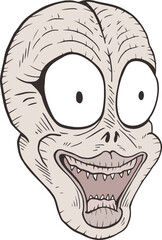 Mad head with open mouth
