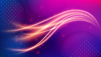 Obraz premium Light Trail Background, Elegant Violet Line Crossing. Widescreen Vector Illustration