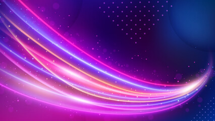 Light Trail Background, Elegant Line Crossing. Widescreen Vector Illustration