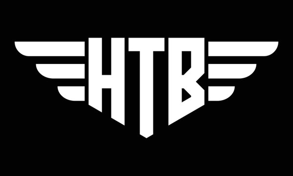 HTB three-letter geometric initial letter logo design template.