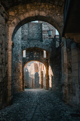 old castle door in italian ancient village