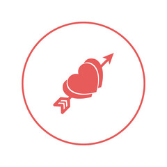 Arrow cupid heart love icon | Circle version icon |