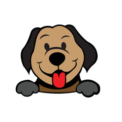 Cute dog color vector icon