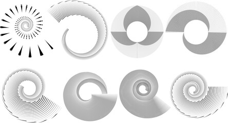 Lines in Circle Form . Spiral Vector Illustration .Technology round. Wave Logo . Design element . Abstract Geometric shape .