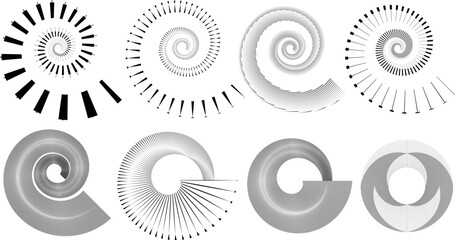 Lines in Circle Form . Spiral Vector Illustration .Technology round. Wave Logo . Design element . Abstract Geometric shape .