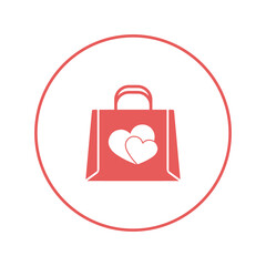 Valentine's day gift bag icon | Circle version icon |