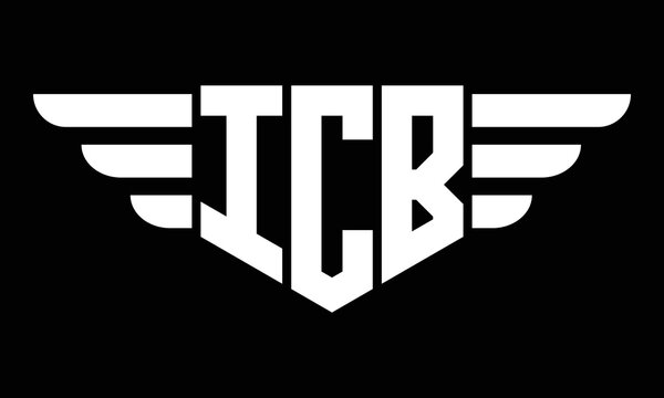 ICB three-letter geometric initial letter logo design template.