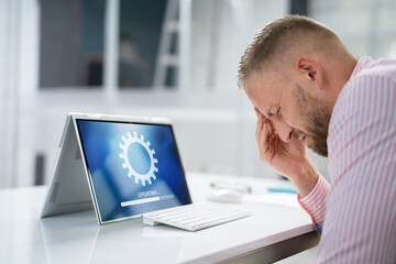 Installing Software Update Progress. Computer Loading Patch