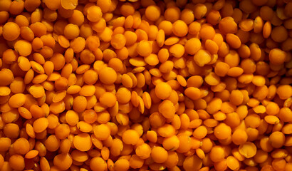 Red lentil dry background texture