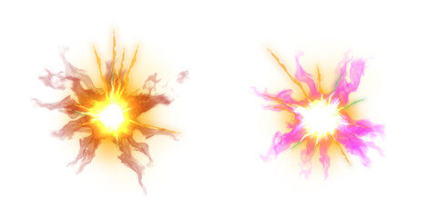 Sun energy ball powerful round lightning magic effects Anime fire blast