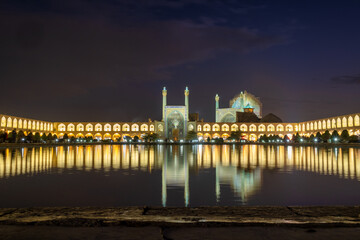 Obraz premium Reflections in one of the most beautiful squares in the world is in the city of Isfahan in Iran