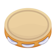 Tambourine vector cartoon icon. Vector illustration drum on white background. Isolated cartoon illustration icon of tambourine .