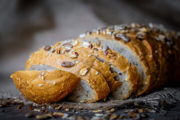 Freshly baked bread loaf just out of the bakery