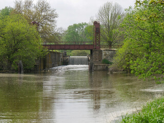 Fototapeta na wymiar lock and dam over the Hennepin Canal