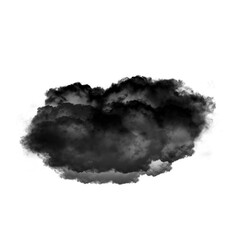 Black cloud isolated over white background 3D illustration