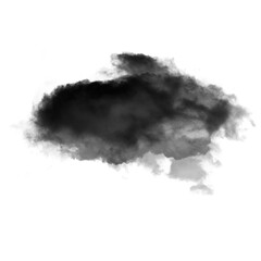 Black cloud isolated over white background 3D illustration