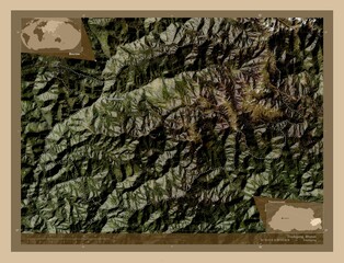 Trashigang, Bhutan. Low-res satellite. Labelled points of cities