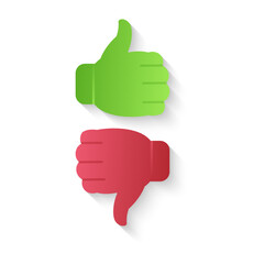 Thumbs buttons like dislike, Vector illustration