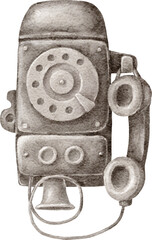 Vintage phone clipart png