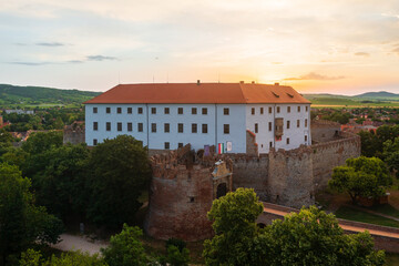 Fototapeta na wymiar Aerial view about Castle of Siklós, which located at the southern foot of the Villány mountains.