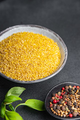 bulgur raw grain crop plant-based food healthy meal food snack diet on the table copy space food background rustic top view keto or paleo diet veggie vegan or vegetarian food