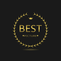 Best picture golden laurel wreath label