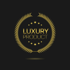 Luxury product golden laurel wreath label