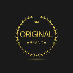 Original brand vector laurel wreath label