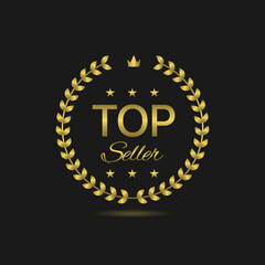 Top seller golden laurel wreath label