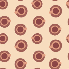 Vector cup of coffee seamless pattern isolated