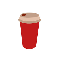 Vector red mug with hot drink illustration