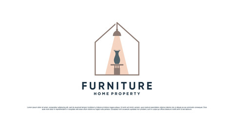 Furniture logo design inspiration for business property with creative concept Premium Vector