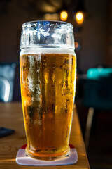 cold beer without foam