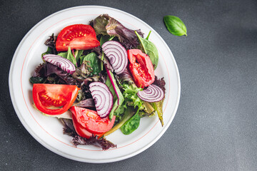 tomato salad lettuce fresh vegetable dish healthy meal food snack on the table copy space food background 