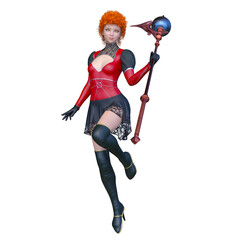 Obraz premium 魔法の杖を持つ女性