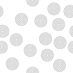 Seamless concentric circles pattern, geometric fabric print from circles