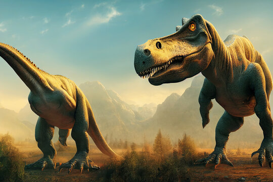 Tyrannosaurus From The Cretaceous Era 3D Illustration
