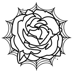 Rose bud on a white background. Doodle. Hand drawing. Vector