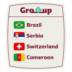 Fototapeta na wymiar group g world football cup 2022