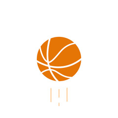 Orange basketball on a white background. Vector icon.