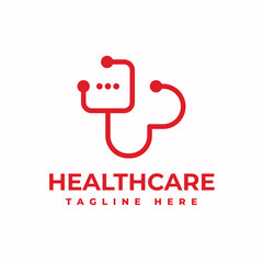 Modern Healthcare Medical Logo. White and Red Geometric Linear Rounded Cross Sign Health Icon Infinity Style isolated on Dark Background. Flat Vector Logo Design Template Element.
