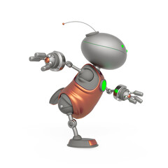 mini bot is running fast side view