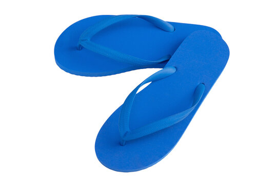 Blue flip flops  isolated on transparency photo png file 