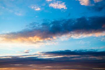 Fototapeta na wymiar Blue sky, clouds and fantastic sky