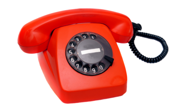 Vintage dial phone isolated on transparency photo png file